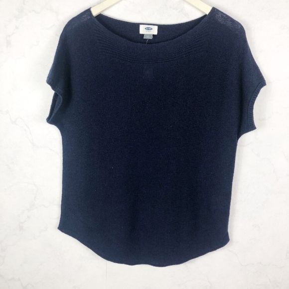 [Old Navy] Navy Linen Knit Top - Picture 1 of 2